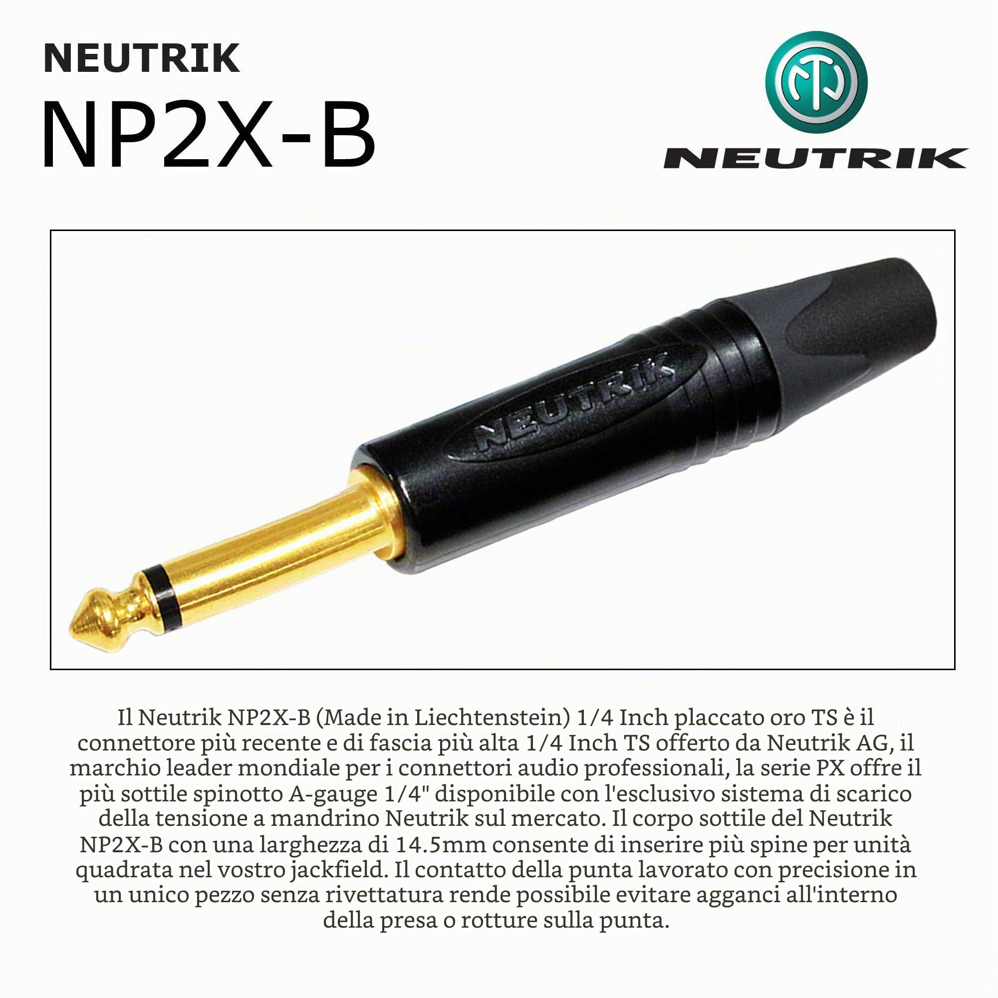 WORLDS BEST CABLES Gotham GAC-1 Ultra Pro - Cavo per chitarra a bassa capacità (21 pf/Ft) con connettori TS placcati in oro Neutrik da 6,35 mm 2 M