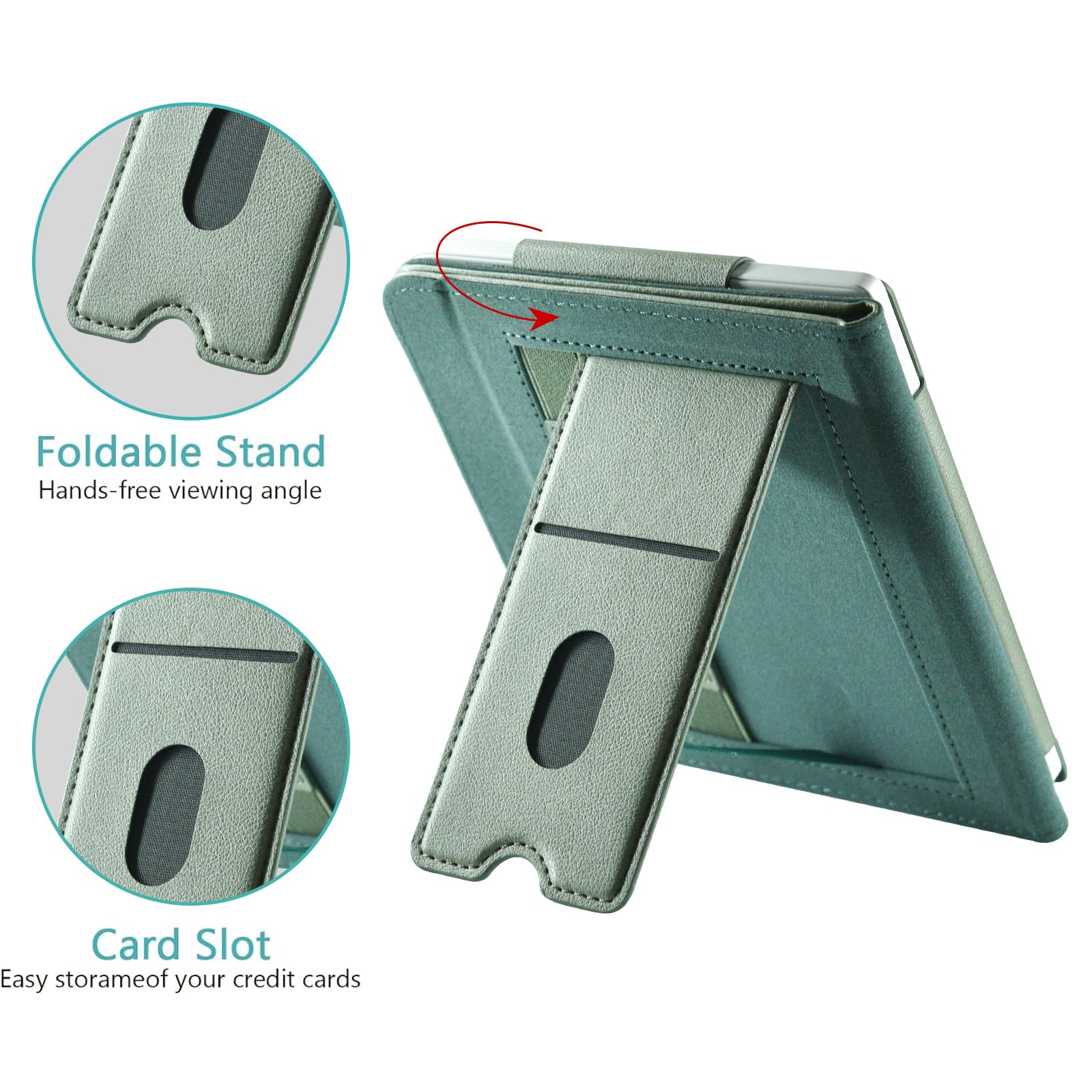 Coque pour 7" Kobo Libra Colour 2024 / Kobo Libra 2 2021, Coque Liseuse Housse de Protection avec Réveil/Sommeil Automatique, Béquille Fente pour Carte et Dragonne
