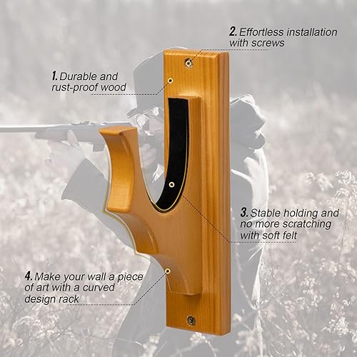 Miniatura 4 de OneTigris Soporte de pared para armas, exhibidores de airsoft en armario, estante para rifle BB para armas de fuego, baúl de carabina resistente,