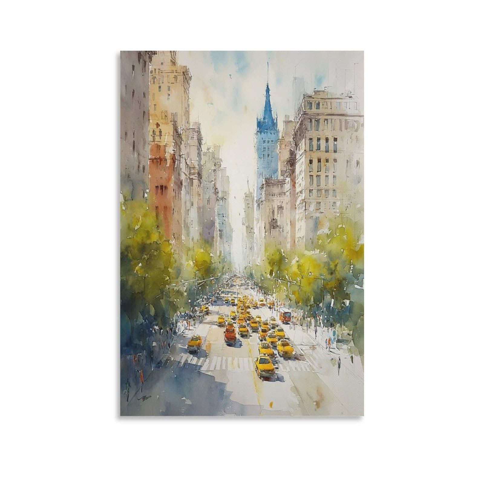 XWYMXZ Pennsylvania Watercolor 24x36inch(60x90cm) Vintage Travel Poster Watercolor Canvas Art