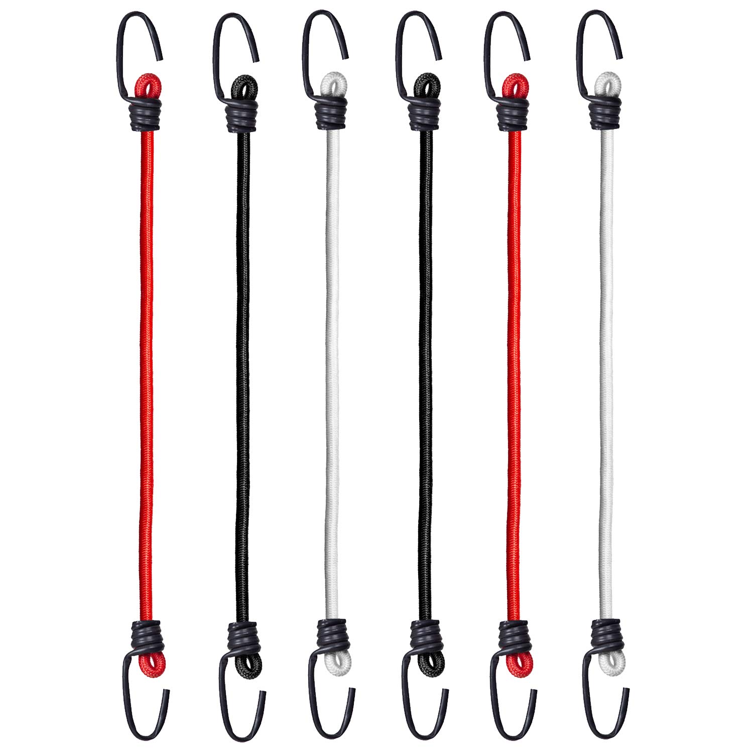 AQBAH High Strength Elastic Bungee/Shock Cord Luggage Tying Rope with Hooks 4ft (Color May Vary) -Set of 6 — Amazon image 2