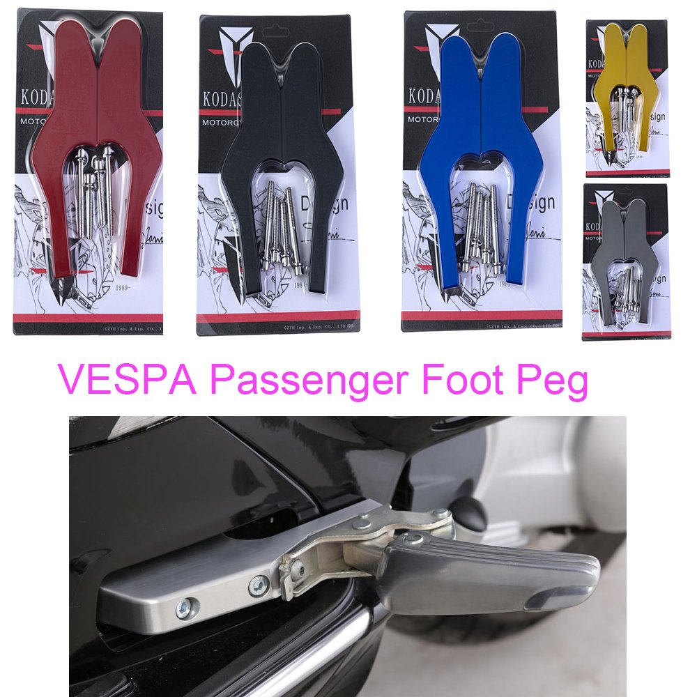 PRO-KODASKIN Passenger Foot Peg Extensions Extended Footpegs for Vespa GT GTS GTV 60 125 200 250 300