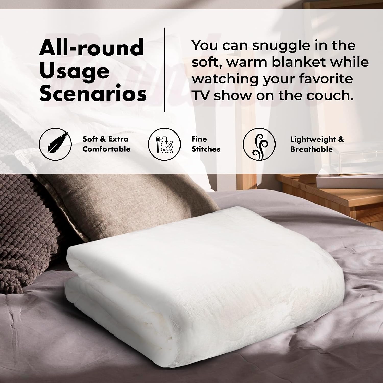 Super Cheap 🛒 Soft Plush Weighted Blanket 15 Pound with Machine Washable Ultra-Soft Fabric Cover (Cream White)