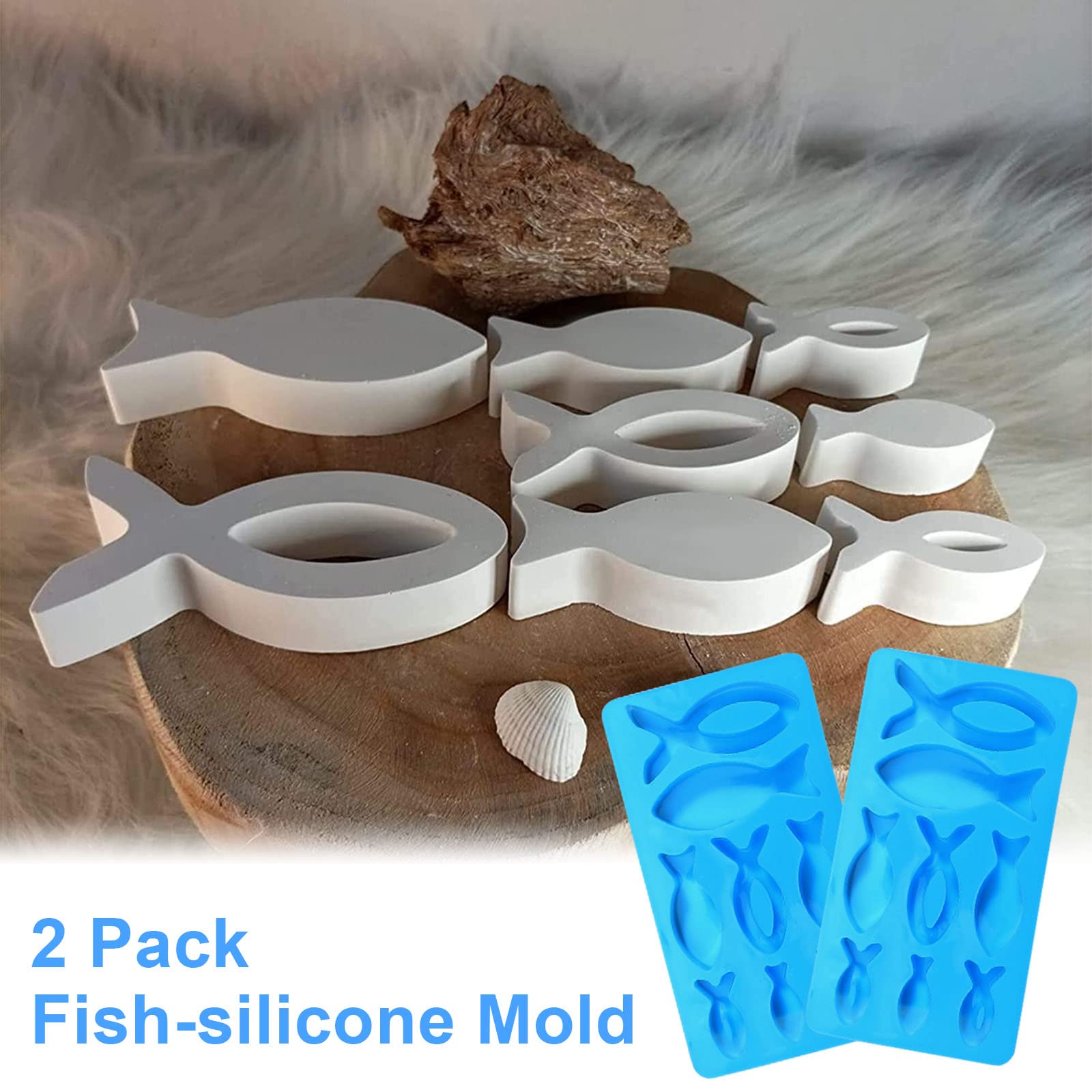 Stampo In Silicone Per Pesci Rhsemi - 2 Stamp Con 16 Forme, Per Cioccolato, Ghiaccio, Resina, Alimentare - Foto 13