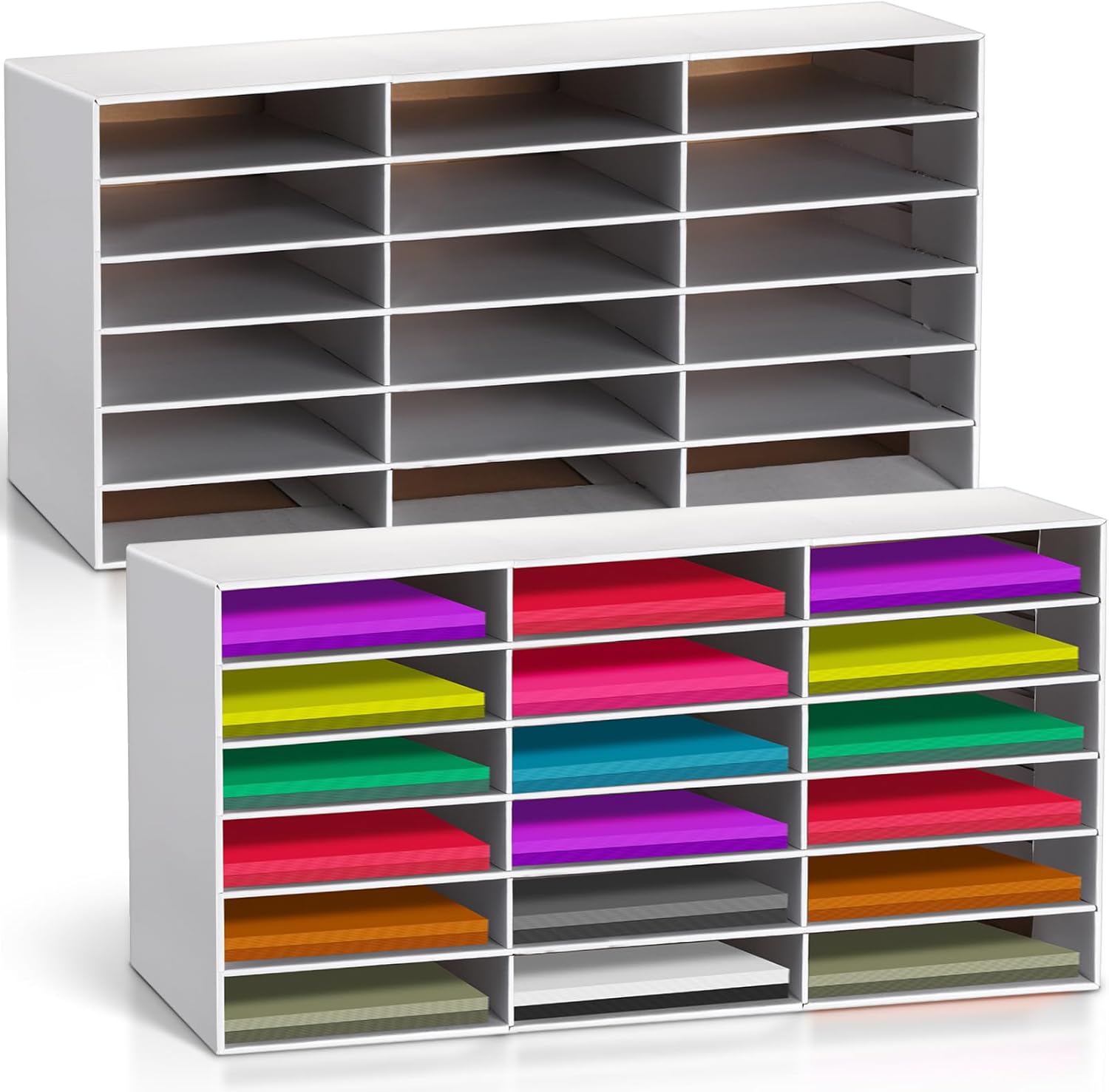 Fuutreo 2 Pieces Classroom Paper Storage Organizer