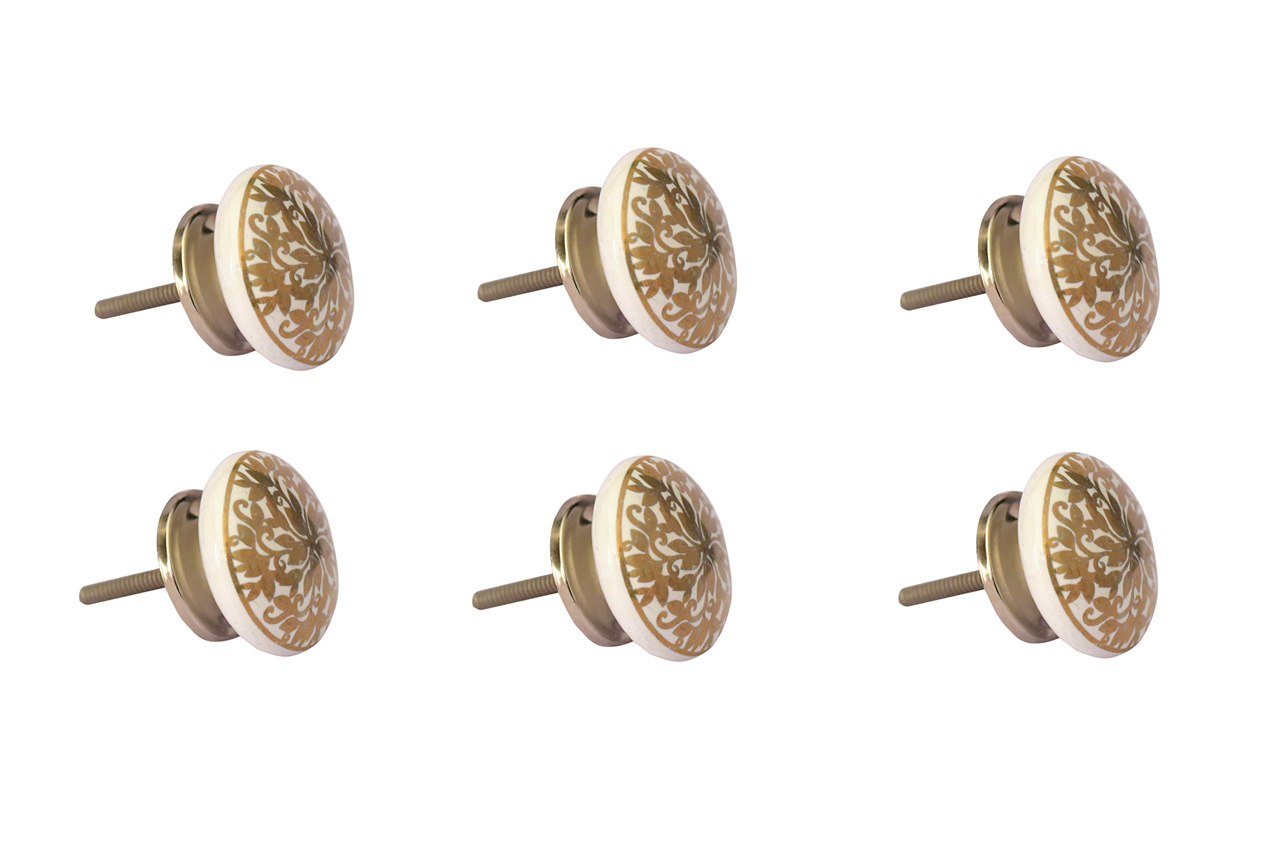 THE HIMALAYA CRAFT Knobs for Drawers - Vintage Assorted Ceramic Drawer Handle for Kitchen Cabinets Home Interior Décor Furniture Hardware (6, Popular Golden) - Pack of 6 (B08W1Z4M8C) Amazon Price History, Amazon Price Tracker