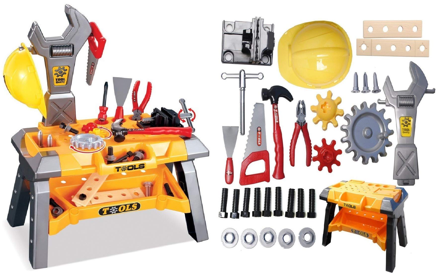 MWG Exports Co 46 Piece Huge Sized Kids Tools Workbench for Children Toys