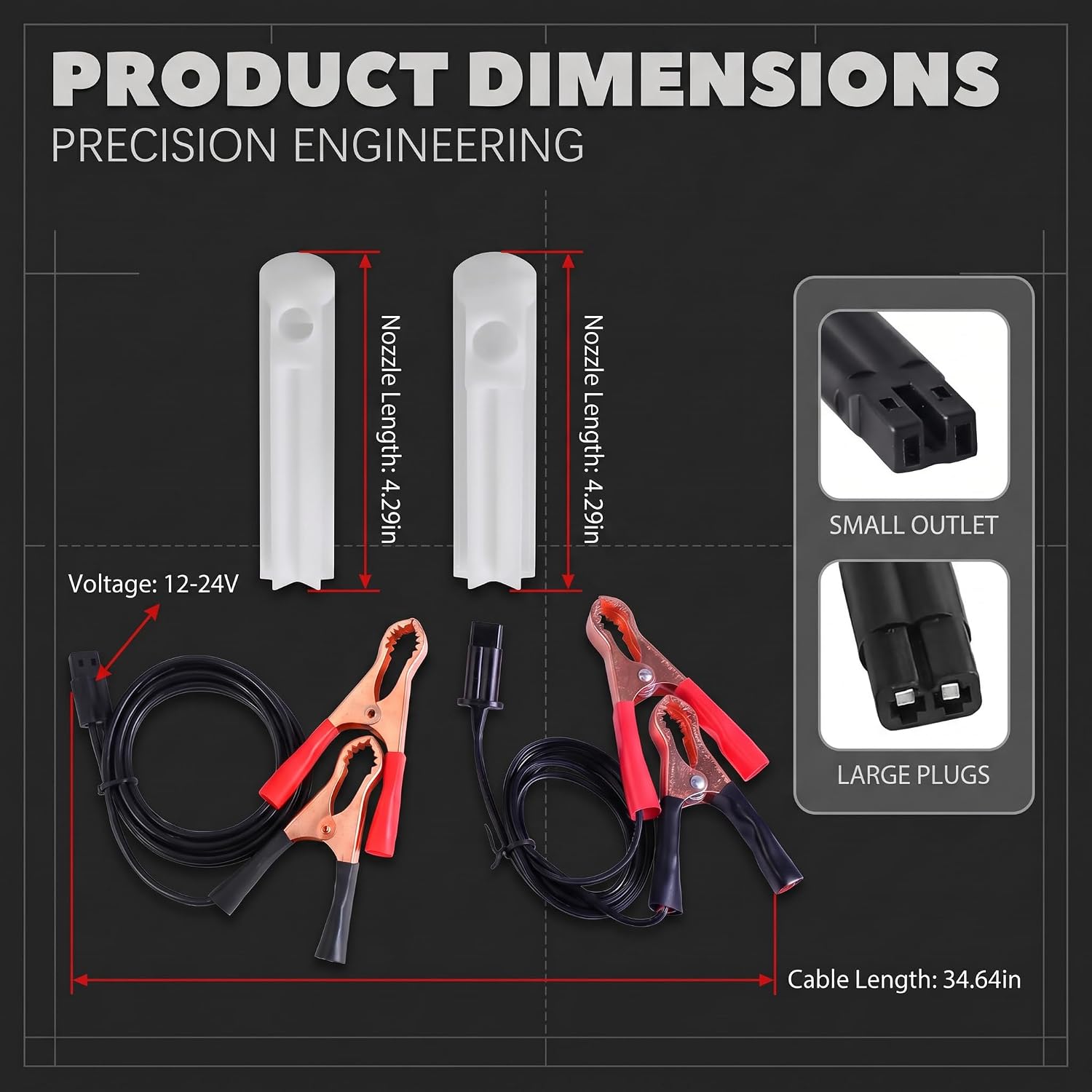2 Sets Car Fuel Injector Cleaner kit, 12-24V Fuel Injector Flush Cleaner Adapte with Test Lead, No Disassembly Required Fuel Injector Cleaning Tool, for Car Motorcycle ATV (Red & Black)