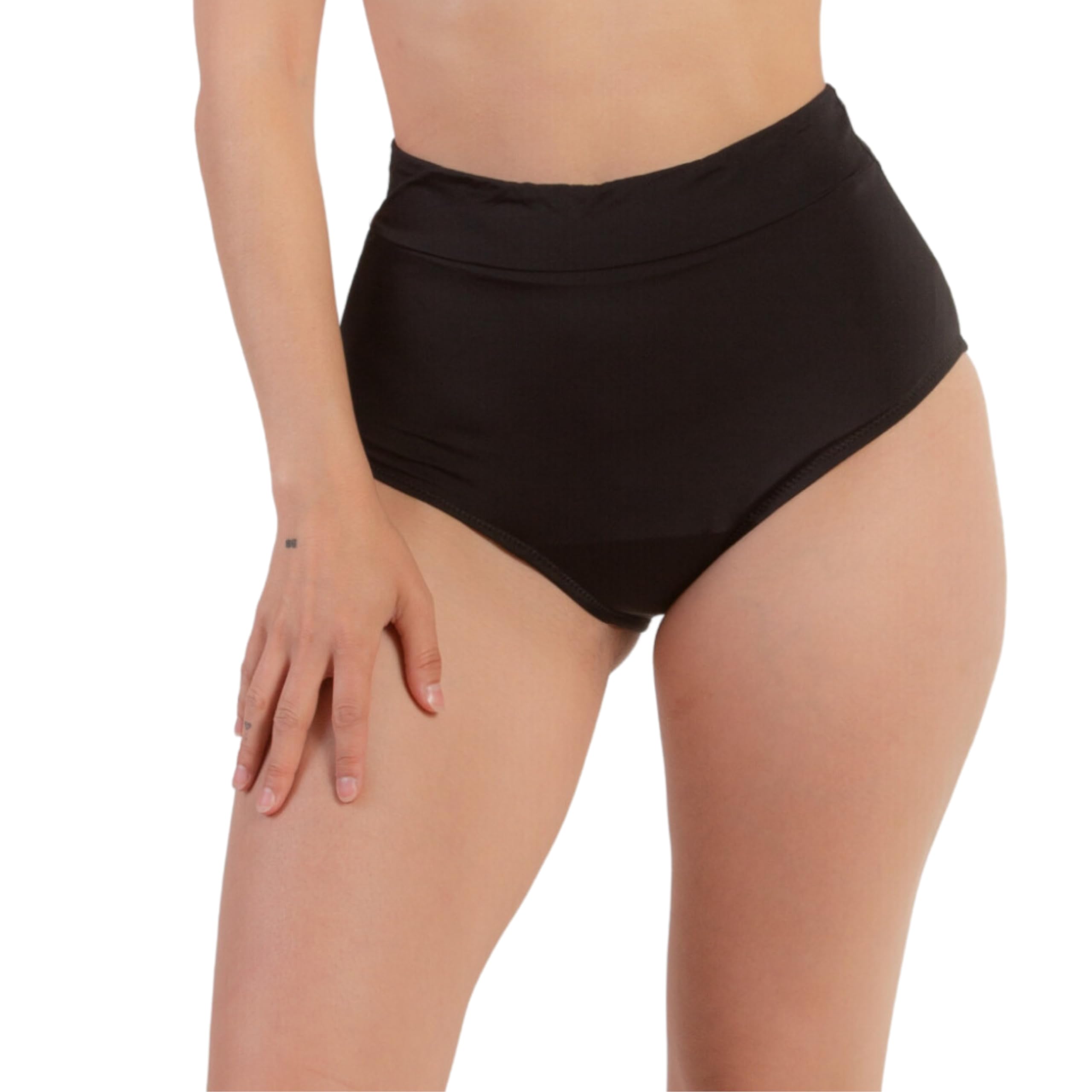 La Mujer Eco La Mujer Eco | Bikini para Menstruacion Tiro Alto | Flujo Moderado (FR/ES, Letras, XL, Regular, Regular, Estándar, Negro)