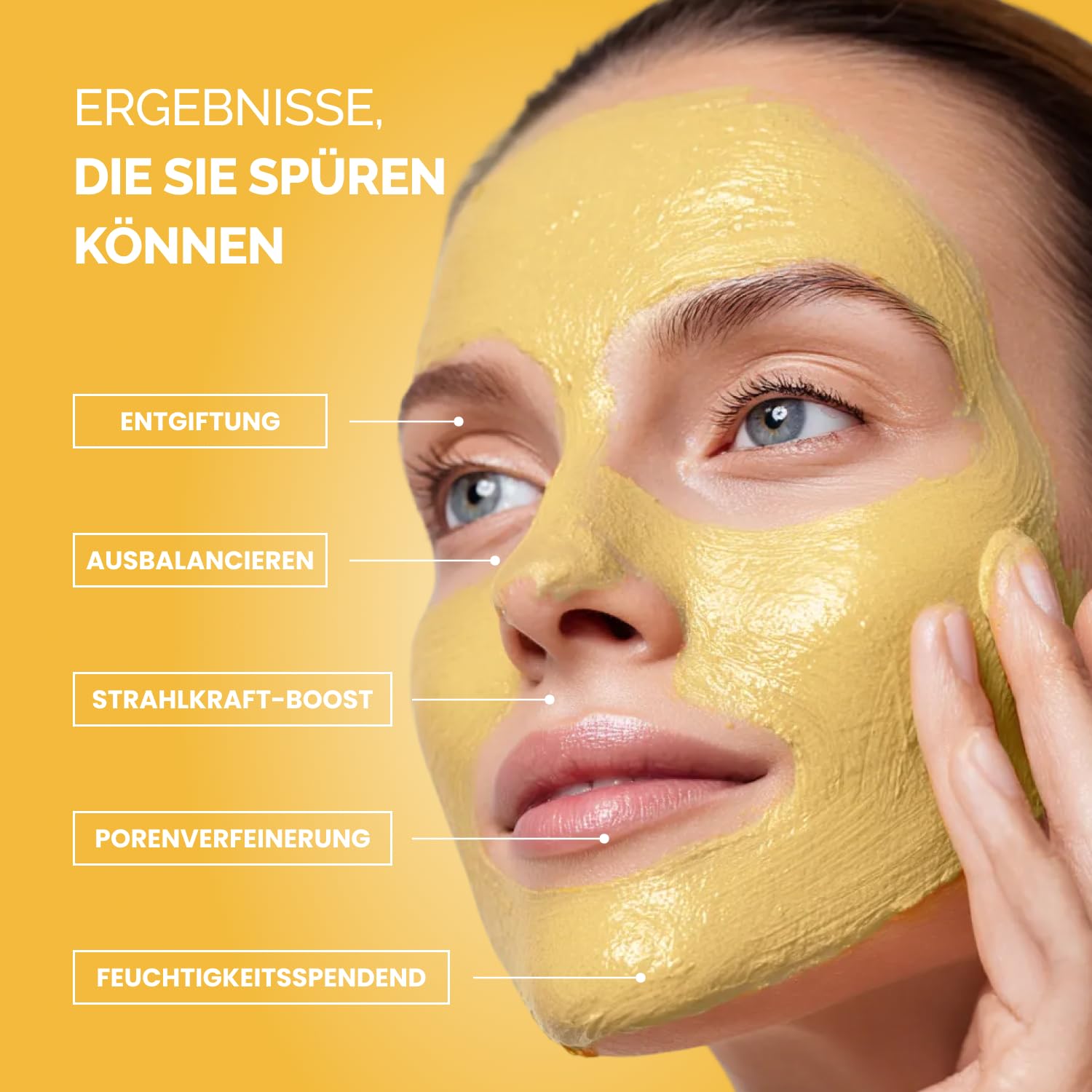 PLANTIFIQUE Koreanische Turmeric Tonerde Maske Vitamin C – Kurkuma & Fango Maske Körper – Porenverfeinernd Feuchtigkeitsspendend & Beruhigend – Clay Gegen dunkle Flecken – inkl. Spatel – 110 g