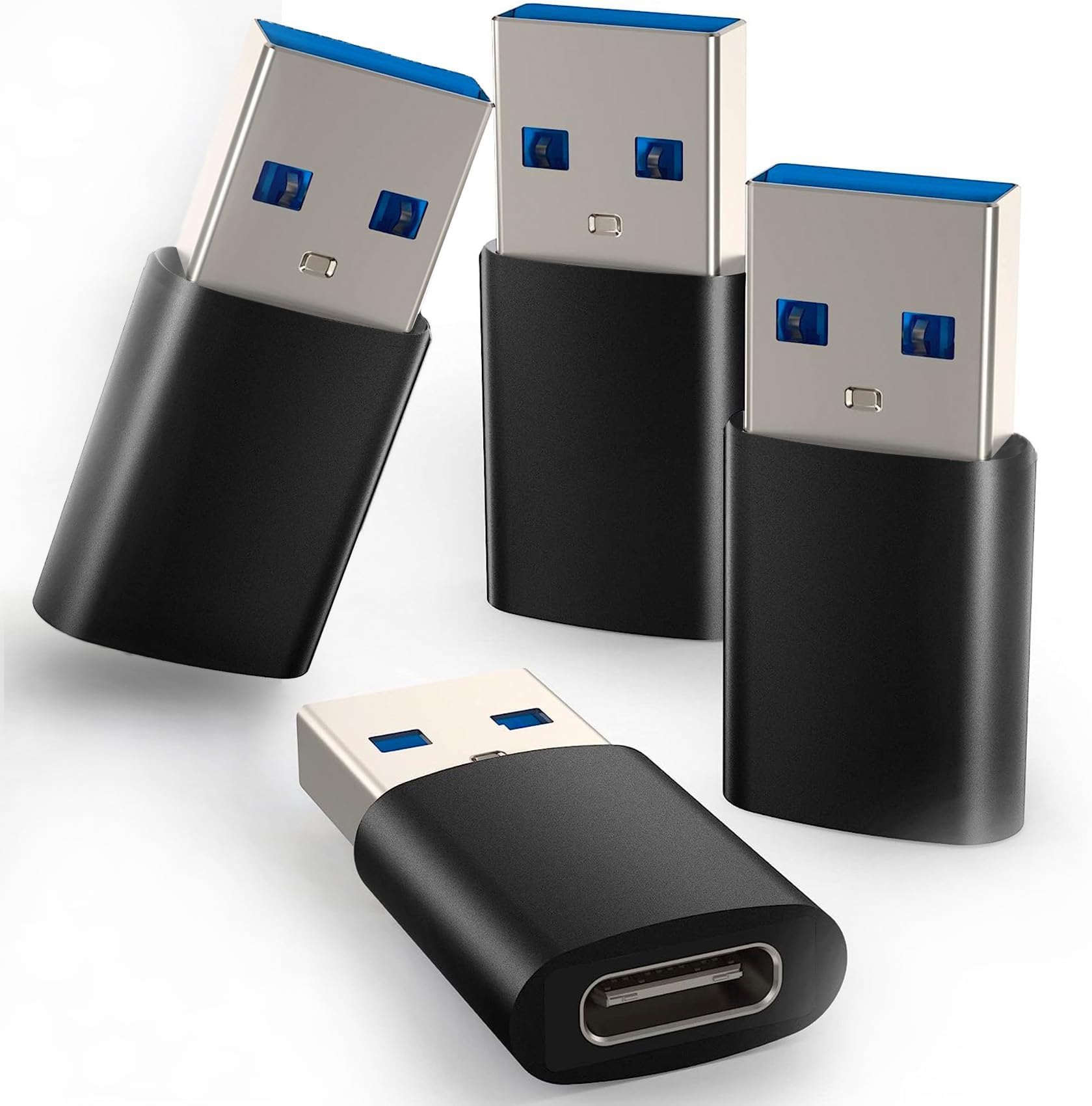 Gulemfy USB to USB C Adapter 4 Pack, USB C to USB Adapter, Type C ...