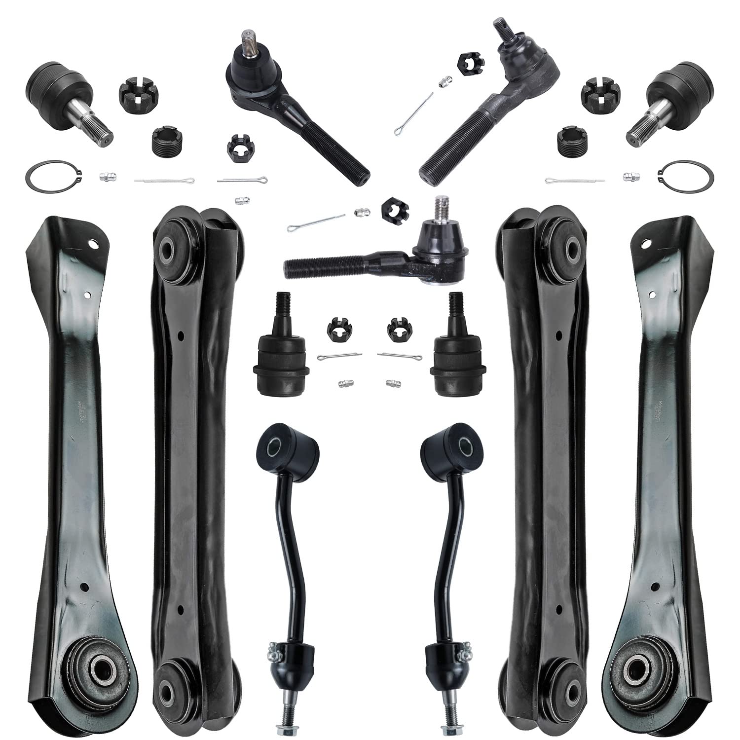 Detroit Axle - 13pc Front End Control Arms Kit for 97-06 Jeep TJ Wrangler