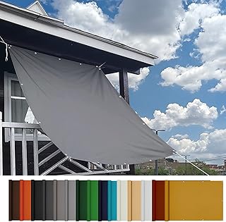 サンシェード 3x8m. 取付簡単 配置:ロープとケーブルのタイ メッシュ効果UV保護耐候性 に適用家/窓/屋外/パティオ用 の目隠しシェード 屋外HDPE 日除けシェード 目隠しシェード (カスタマイズをサポート) -ライトグレー