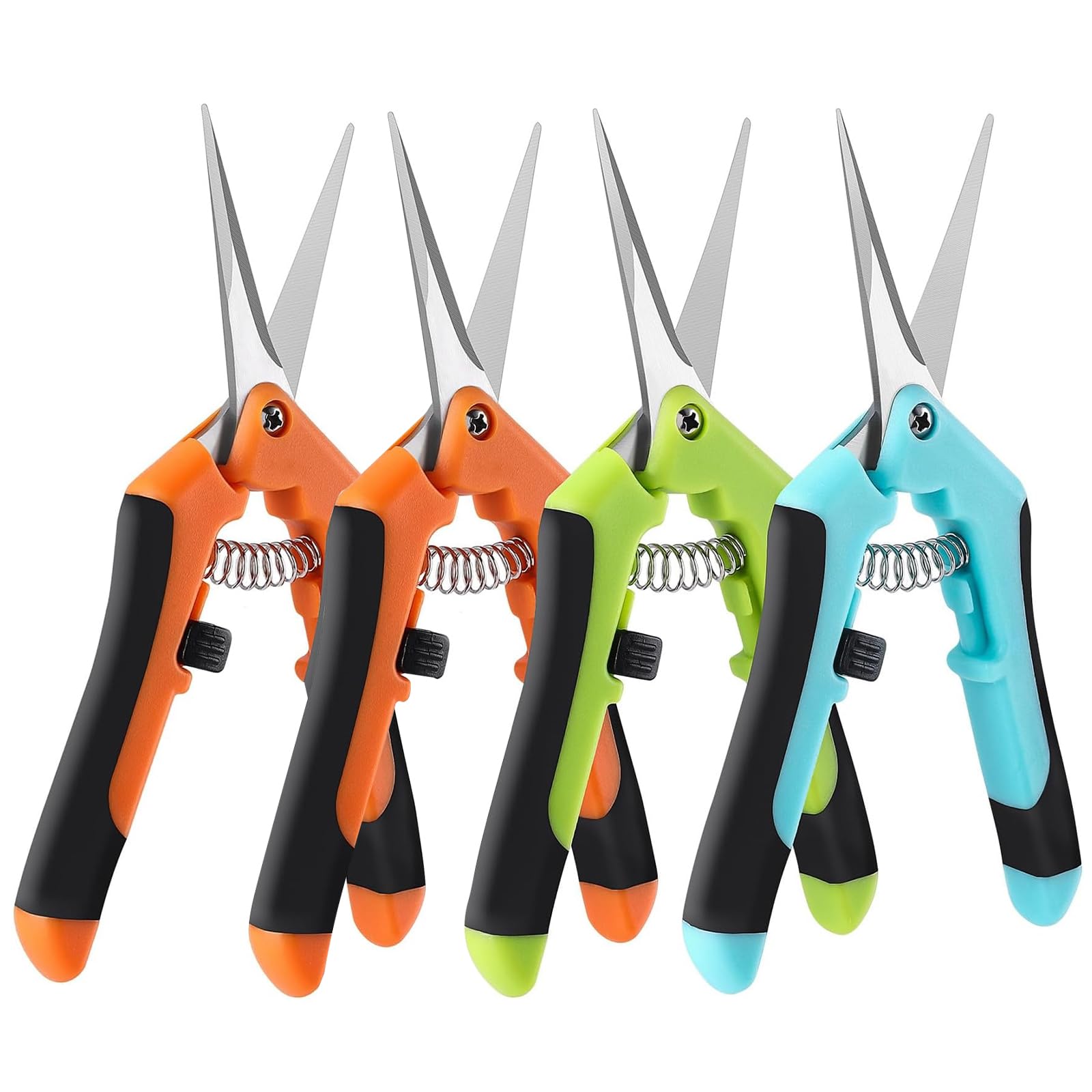 4 Pack Garden Shears, Stainless Steel Shears Gardening Tools, Scissors, Garden Clippers, Pruning Shears for Gardening Shears & Scissors (Orange Green Blue)