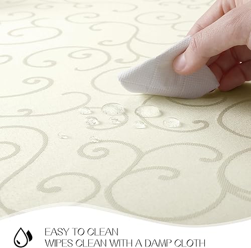 Miniatura 3 de Romanstile Mantel rectangular de jacquard, resistente al agua, elegante, damasco, rizado, floral, mantel decorativo de poliéster lavable para