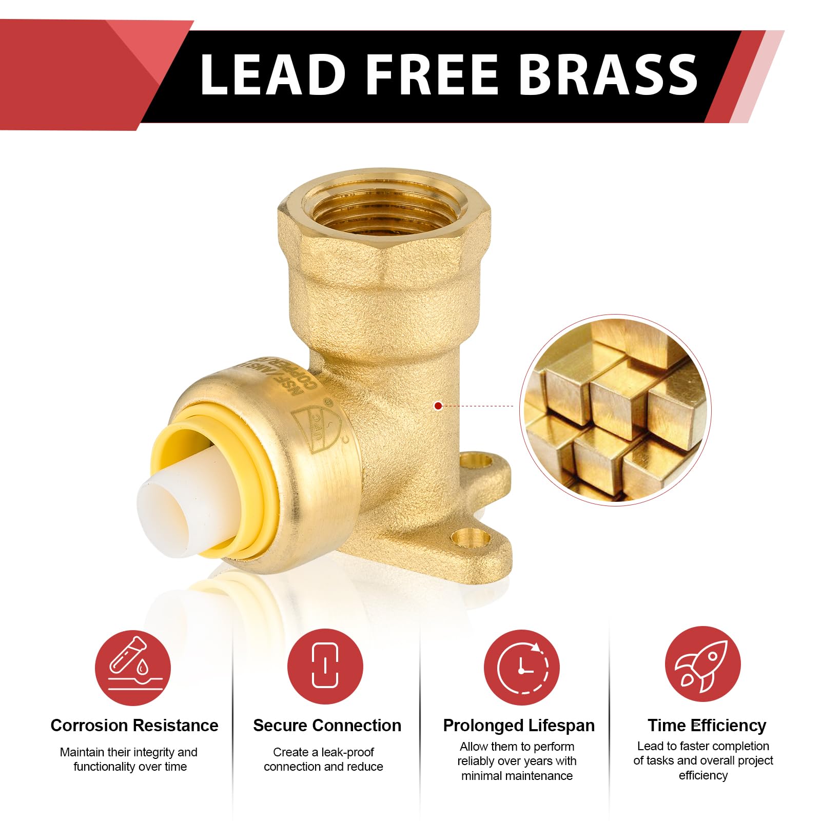 EFIELD - Codos para oreja, 3/4", NPT hembra
