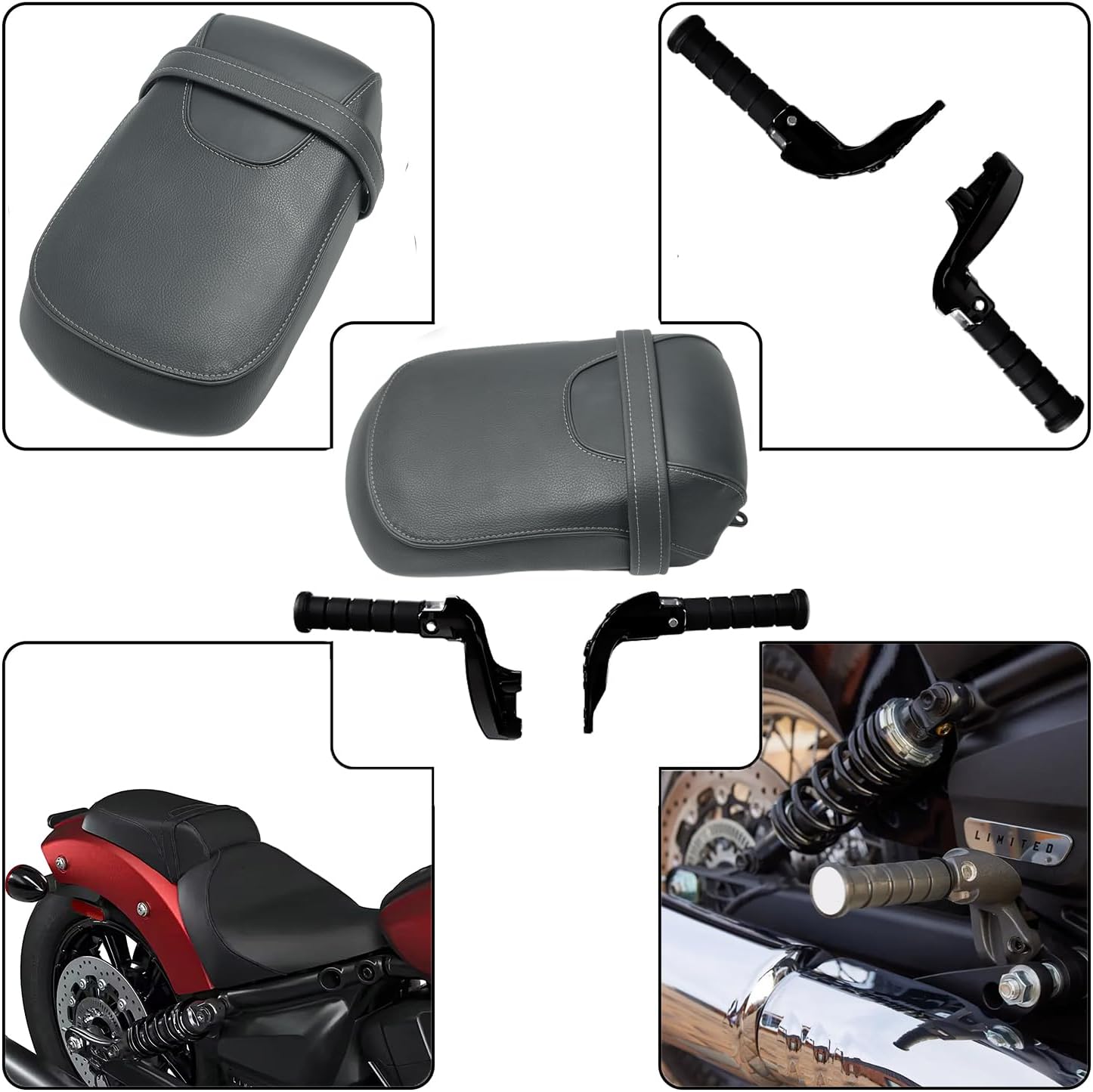 Passenger Seat and Footpeg Mount Kit For Indian Super Scout Scout Classic Scout Bobber Accessories Passenger Pillion Rear Seat2025