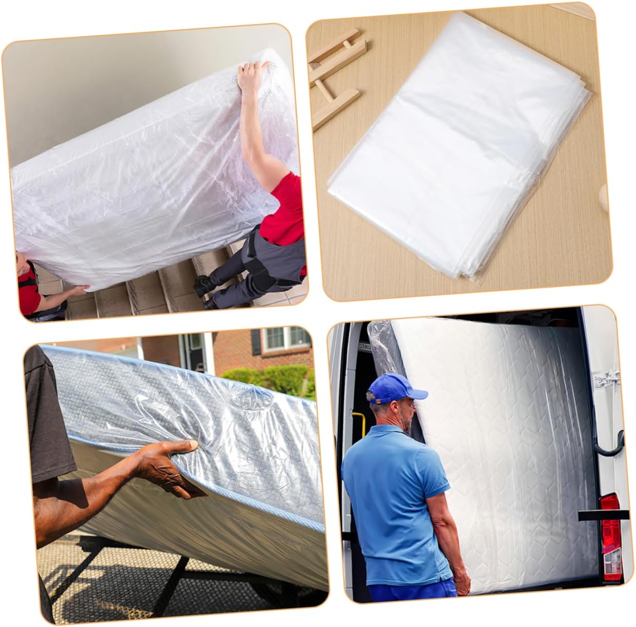Levemolo Heavy Duty Clear Mattress Protection Bag Transparent Plastic Storage for Moving Mattress Cover for Dust and Moisture