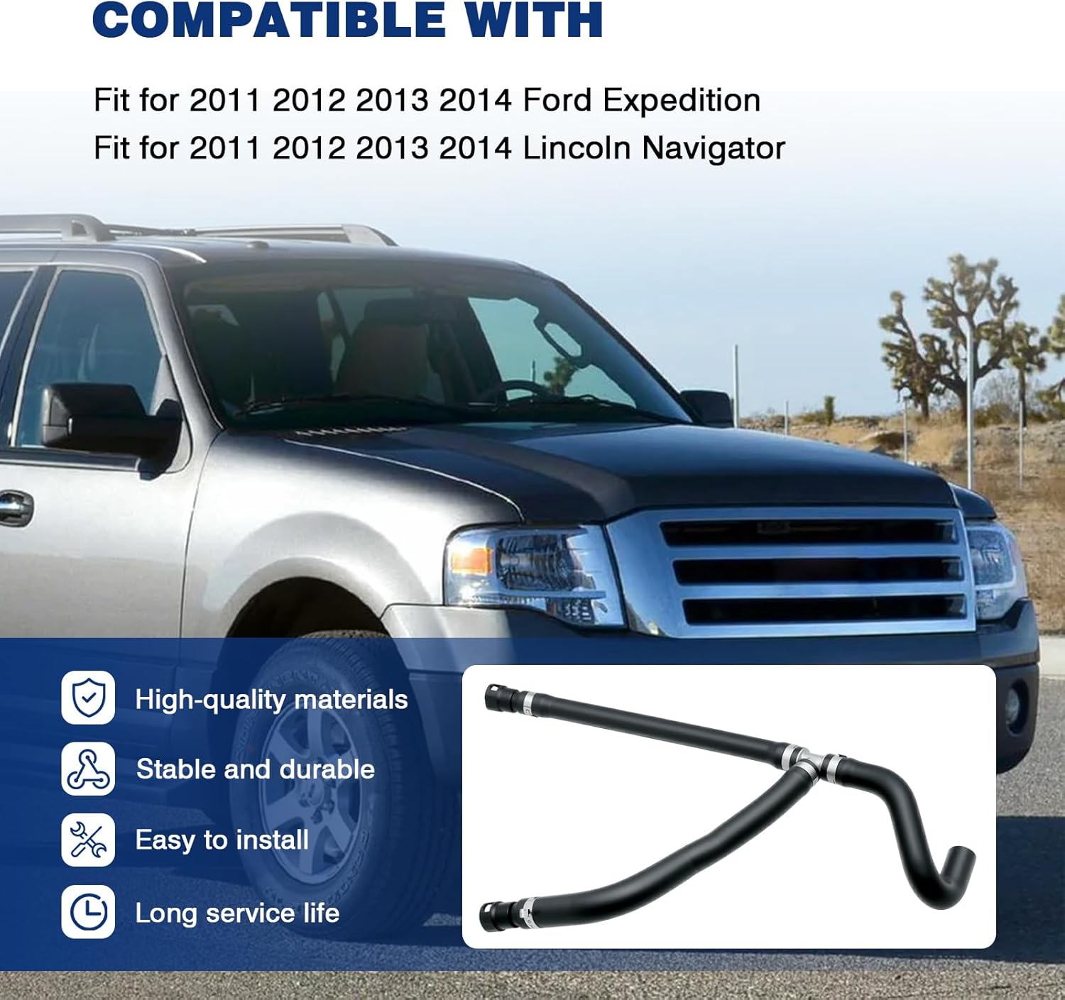 Engine Heater Hose Assembly Compatible with 2011-2014 Ford Expedition and Lincoln Navigator Replace for 626-585 BL1Z18472A BL1Z-18472-A