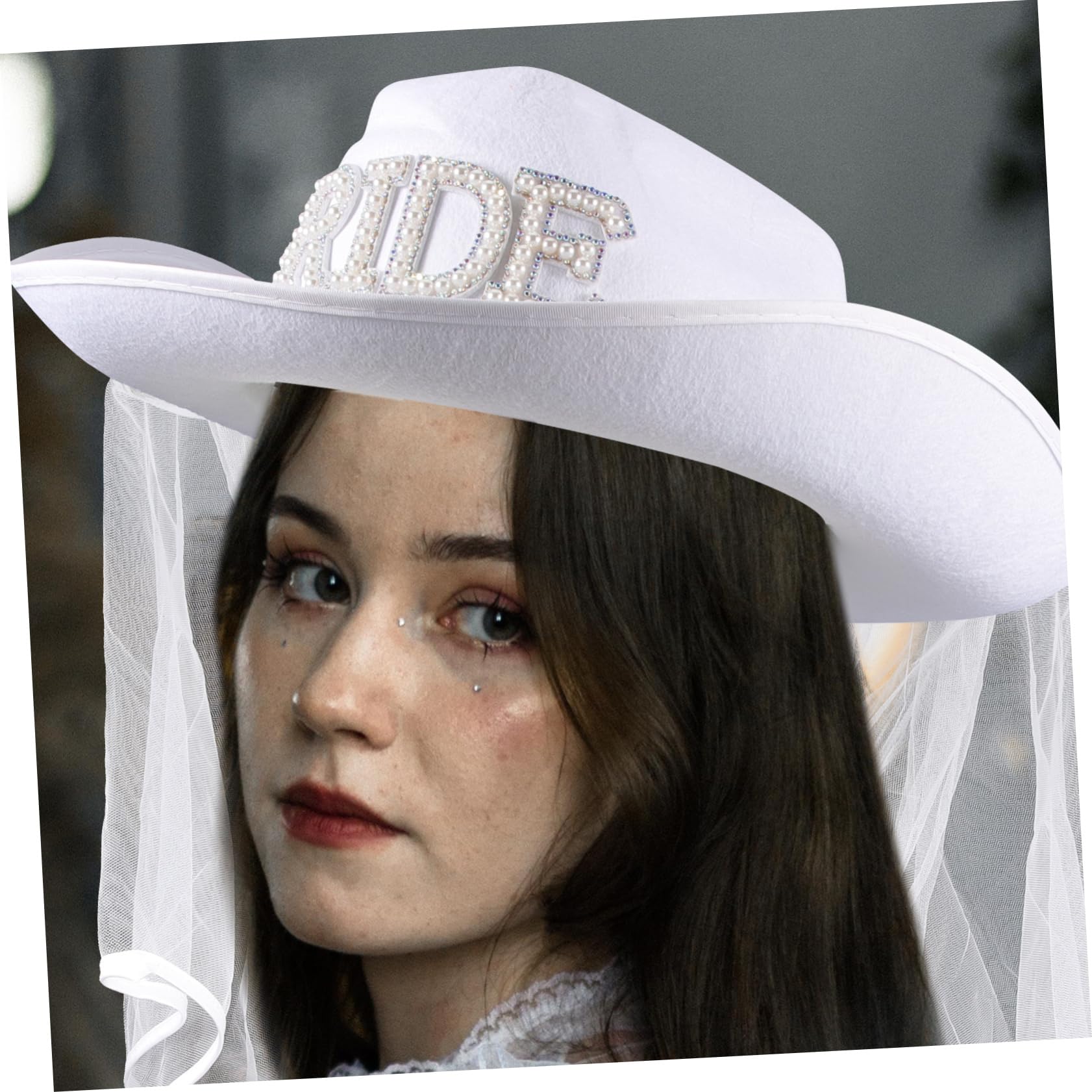 Nupcial Velo Sombrero De Vaquero Novia Sombrero De Vaquera Novia Sombrero Velo De Boda Novia Sombrero De Vaquera Occidental Sombrero De Vaquera Gorras Novia