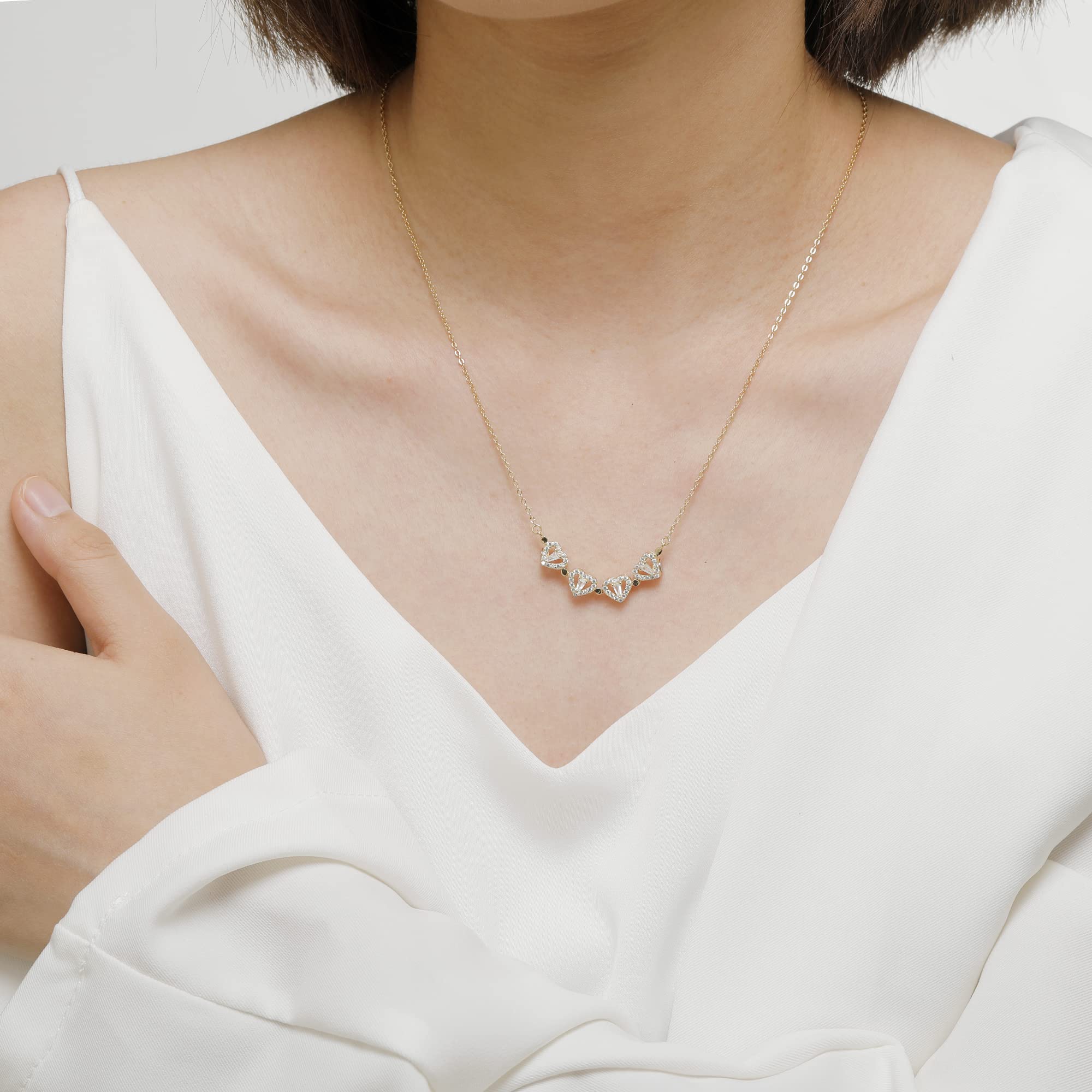 Jrêveinfini Kleeblatt Halskette Damen 925 Silber mit Anhänger, Glücksbringer Schmuck für Frauen mit Geschenkbox, Geschenk zu Weihnachten, Valentinstag, Muttertag & Geburtstag