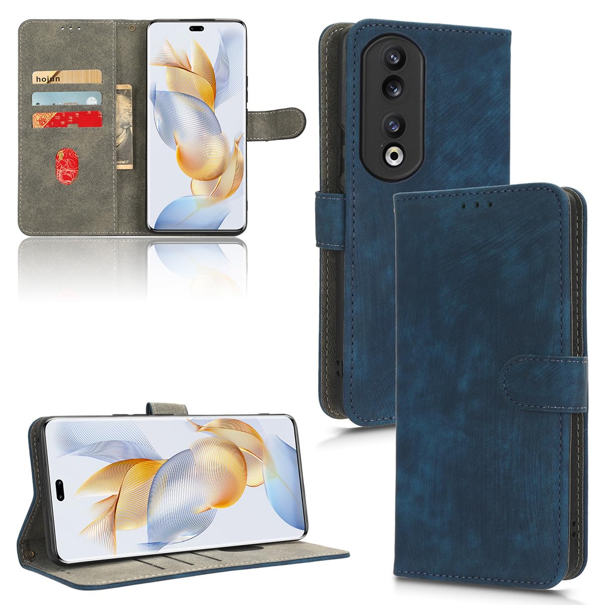Custodia Honor 90 Lite A Portafoglio TAUYN | Pelle PU Con RFID, Chiusura Magnetica E Supporto | Viola - 2