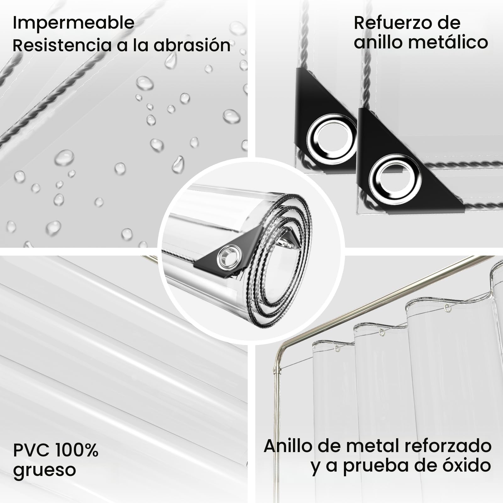 Lona Transparente Impermeable con Ojales de 2 x 1 m, Lona de ProteccióN Toldo Reforzado PVC, Multiusos Lonas Transparente Resistente Proteccin para Exterior Muebles Jardn Plantas (3X4)
