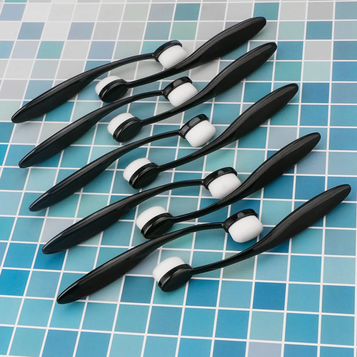 Lot De 10 Pinceaux Mélangeurs Pour Cartes Scrapbooking - Estompeurs D'encre, Manche Noir Et Or Rose, Outils Créatifs - 10