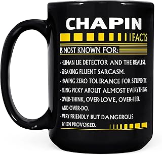 Chapin Name Gift - Chapin Facts - Black Mug 15oz