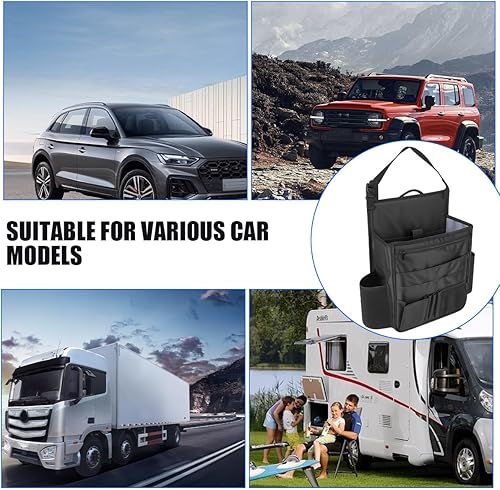 Miniatura 4 de Organizador de asiento delantero de automóvil, bolsa de almacenamiento para asiento trasero de pasajero con múltiples bolsillos con correas
