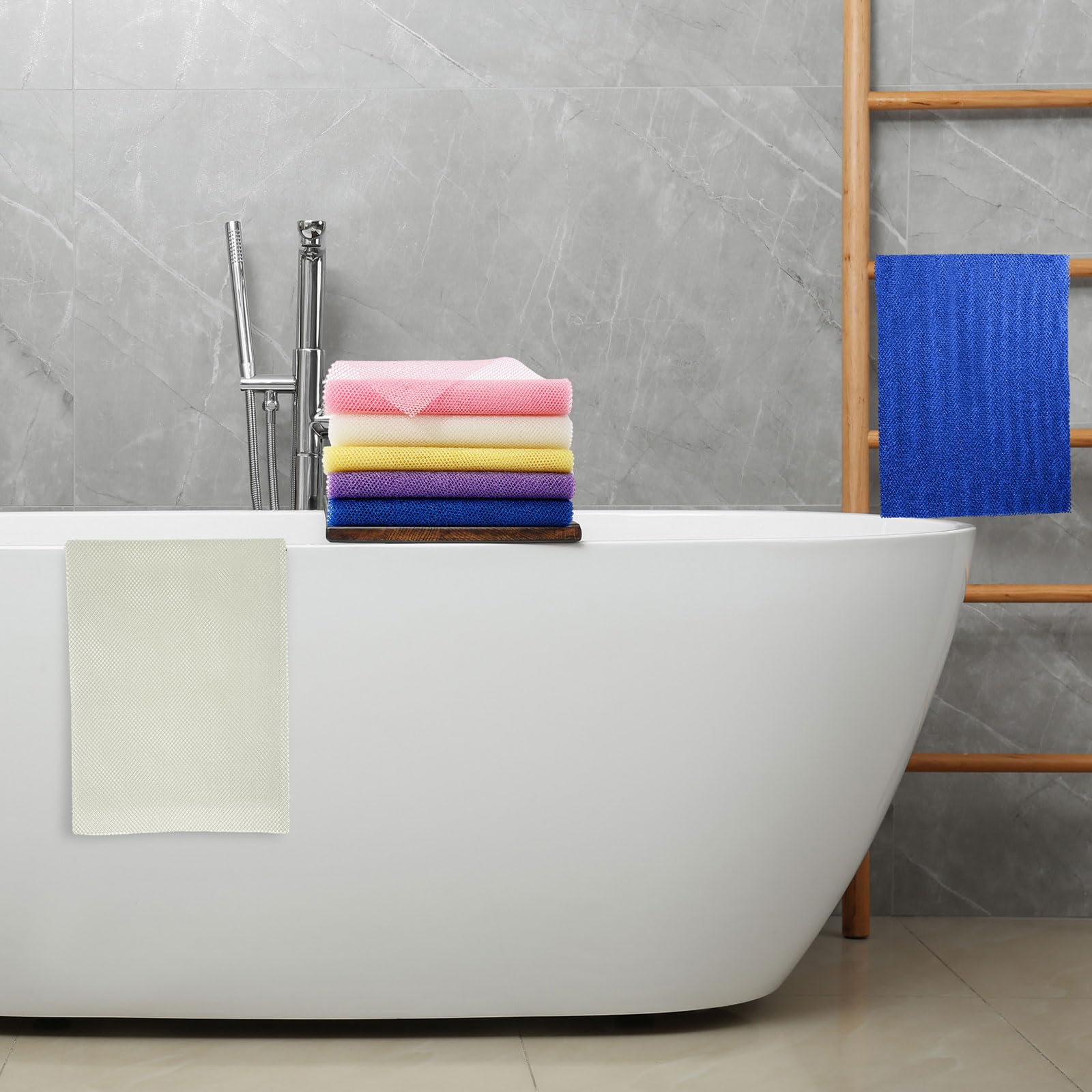 Sunnyray 100 esponjas de baño africanas, esponja de baño de red larga, 31.5 x 11.8 pulgadas, exfoliante para el cuerpo de ducha, exfoliante para la espalda, más suave para la piel, ideal para uso