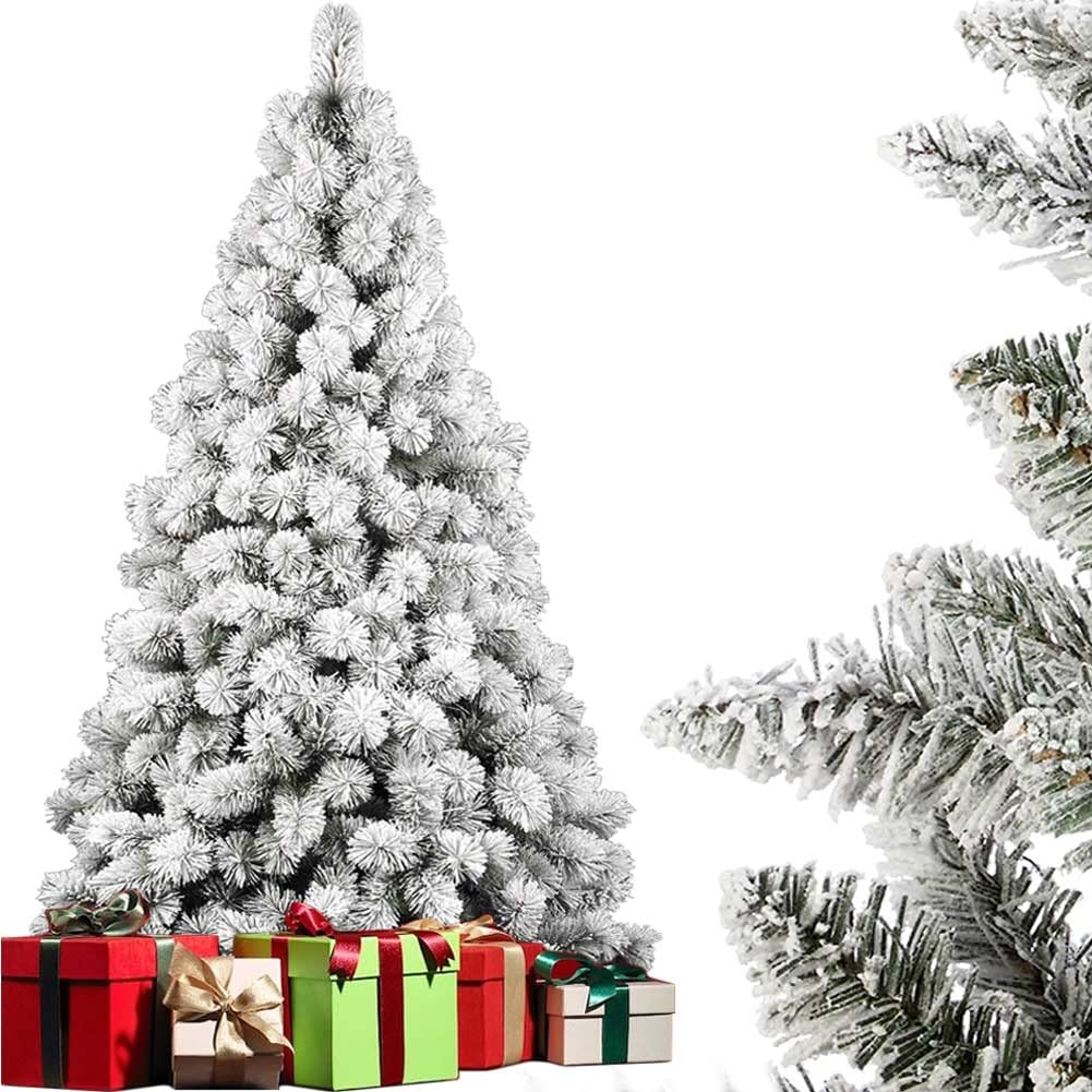 BAKAJI Weihnachtsbaum des Alpes Kiefer grün verschneit, super dicht, Voll, Basis aus Eisen, hohe Qualität, Zweige mit Schnee, einfache Montage, sehr dichte Weihnachtsdekoration (20 cm)