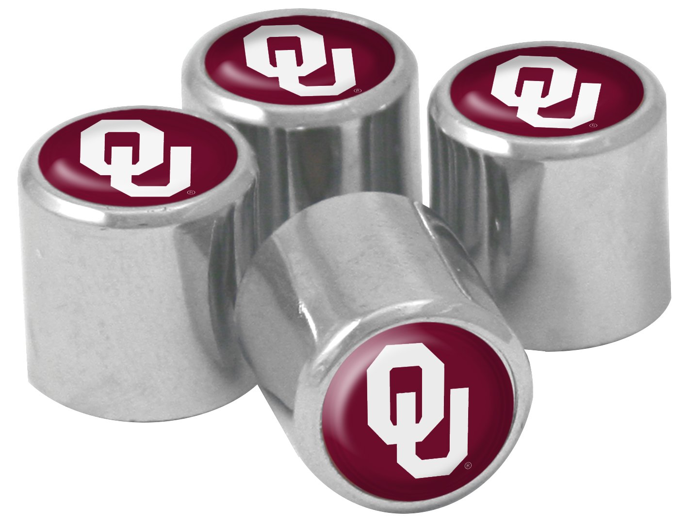 NCAA Oklahoma Sooners Metal Tire Valve Stem Caps, 4-Pack