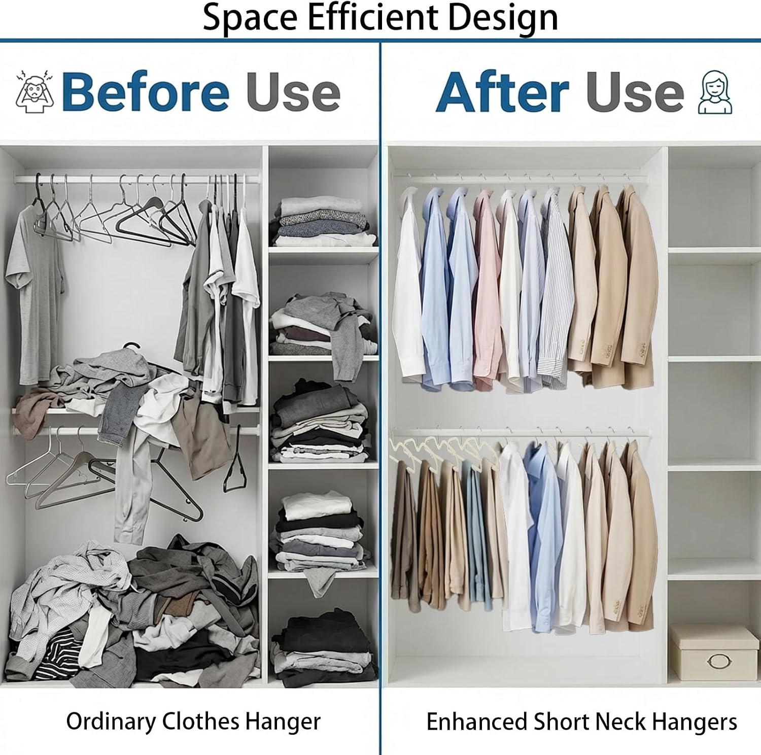 52 Pcs Upgraded Plastic Short Neck Hangers with 360 Swivel Hooks Beige Anti Slip Space Saving Hangers for Clothes, Not Velvet, Smooth