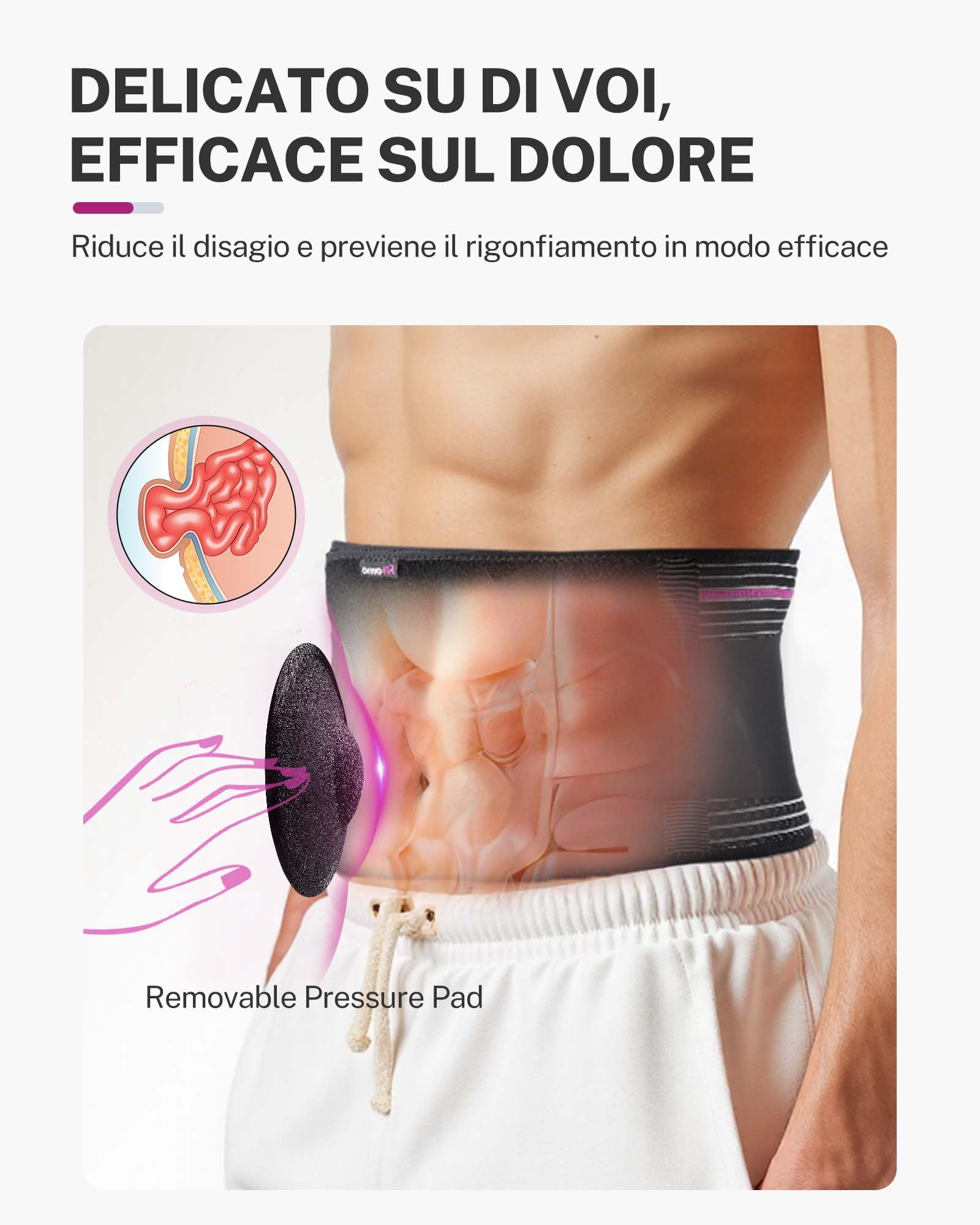 Fitomo Cintura per Ernia Ombelicale da Indossare Davanti, Unisex, Regolabile con Cuscinetti Rimovibili e Cinghie Extra per Pressione Addominale, Supporto Lombare, Ideale per il Recupero Quotidiano