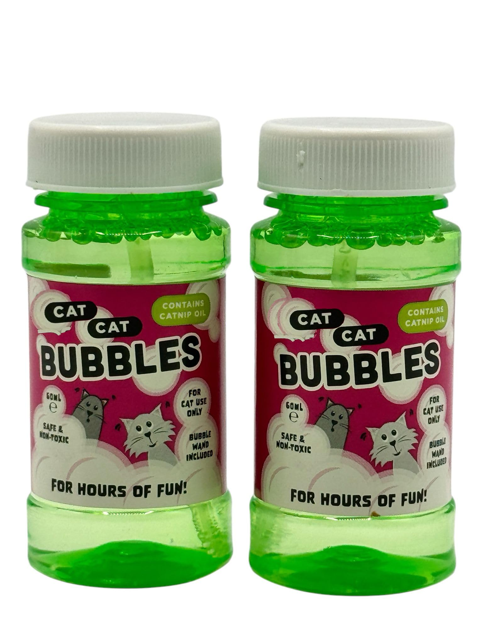 Pet Guru Cat Catnip Oil Bubbles with Bubble Wand, Safe and Non-Toxic, 2 x 60ml, for Hours of Fun Playtime (2)