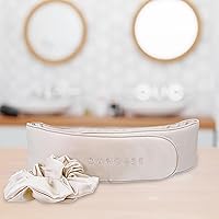 Vista 6 de DARCASE Juego de diadema y coletero de seda de morera pura, multiusos, para maquillaje, spa, accesorio para el cabello, suave y cómodo + velcro