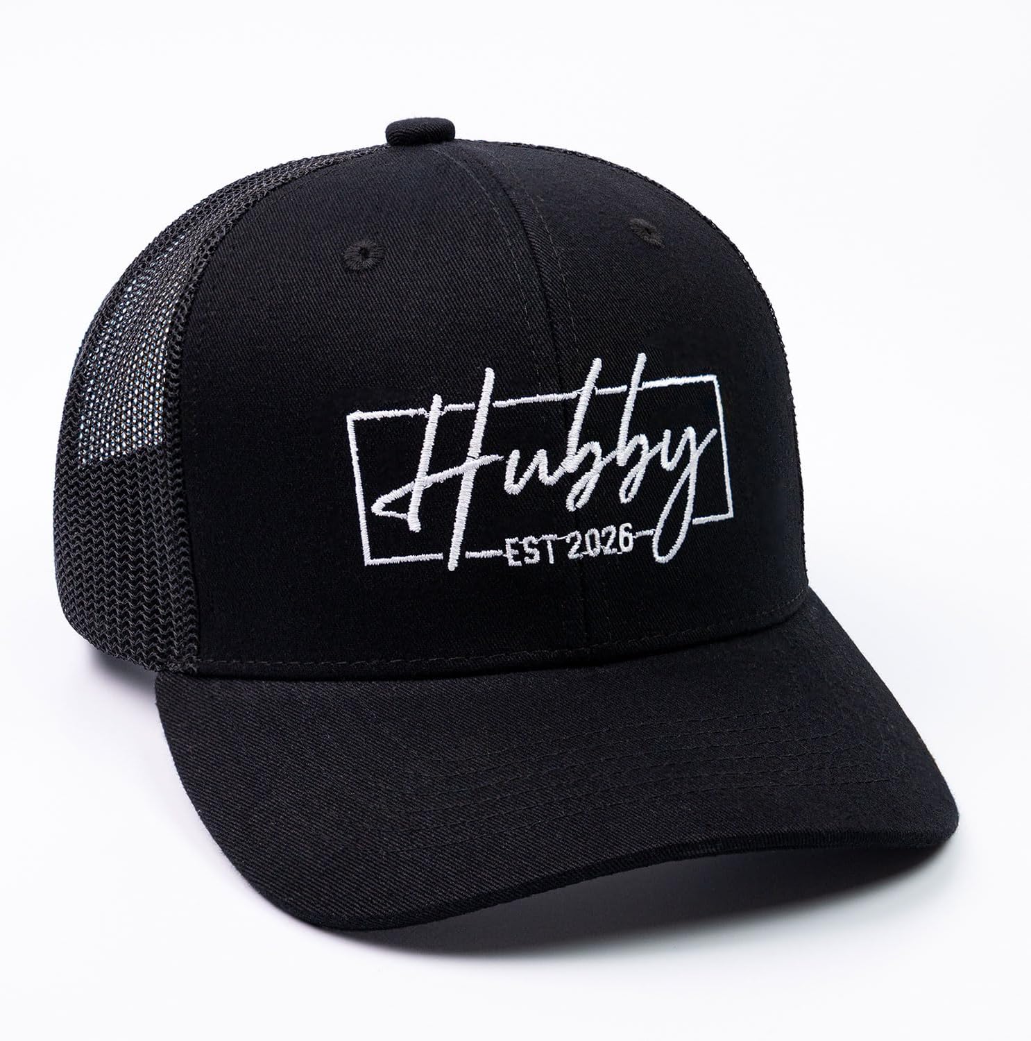 68LDROOTER Hubby & Wifey EST 2026 Trucker Hat Set – Matching Hats for Couples, Bridal Shower Gifts, Wedding Keepsakes, Newlywed for Him & Her