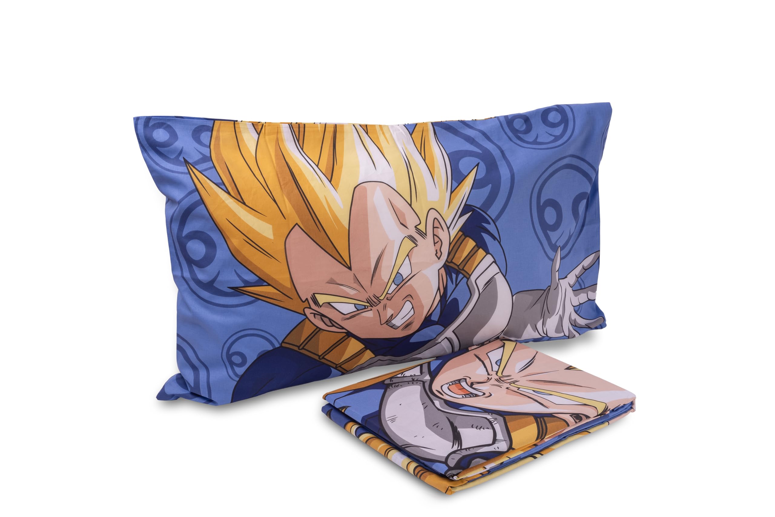 hermet Dragonball - Juego de sábanas para Cama Individual, sábana encimera, sábana Bajera Ajustable, Funda de Almohada, 100% algodón, Producto Oficial