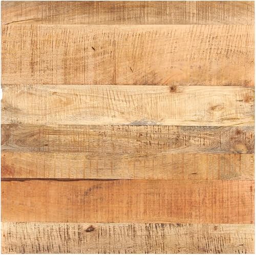 Miniatura 4 de Square Bistro Table Solid Rough Mango Wood with Powder Coated Iron Base 31.5 x 31.5 x 29.5 in Rustic Indoor Outdoor Furniture for Dining Room Patio