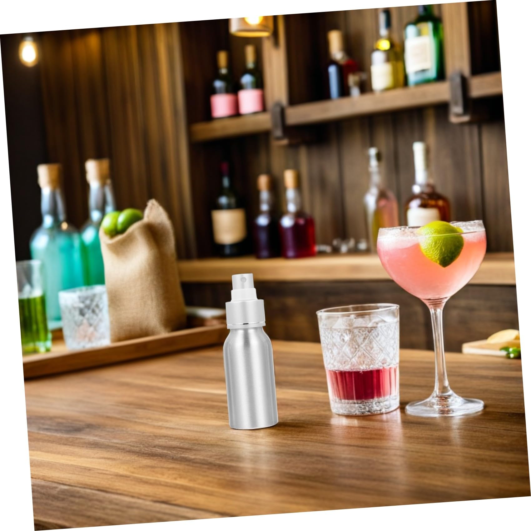 2 Stück 50ml Wiederbefüllbare Sprühflasche aus Aluminium und Pp | Silberfarbig, Tragbar für Riegel und Home Bar, Geeignet für Wasser und Duftstoffe