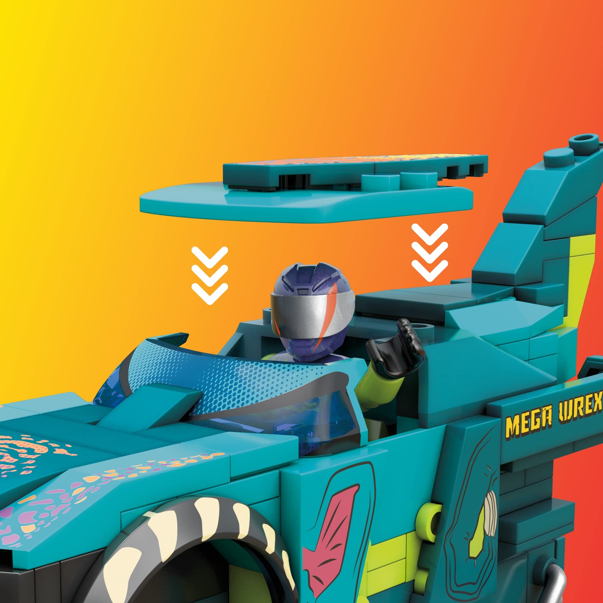 MEGA HDJ95 - Mega Wrex Monster TruckBausatz, Bauspielzeug für Kinder ab 5 Jahren