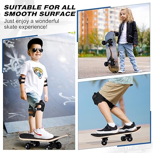 Vista 102 de Honoson Juego de 7 piezas de monopatín para niños pequeños, rodilleras, coderas, muñequeras