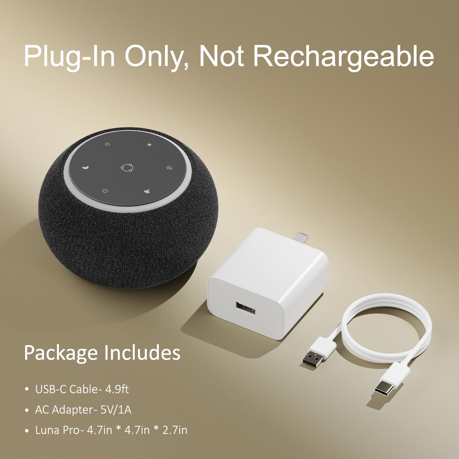 Hotmoon Luna Pro - Reloj despertador con máquina de sonido, alarma de doble etapa, 507 sonidos para dormir, luz inteligente y temporizador, máquina de ruido rosa, verde, marrón, blanco, para dormir
