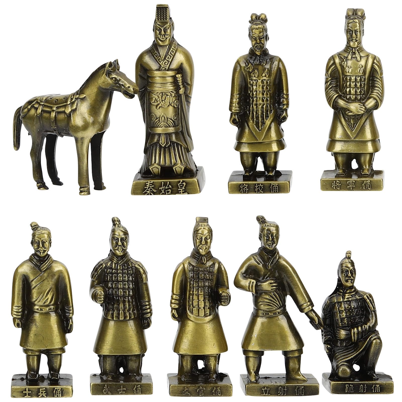 Figurine Guerriers en Terre Cuite alliage or déco bureau intérieur rétro