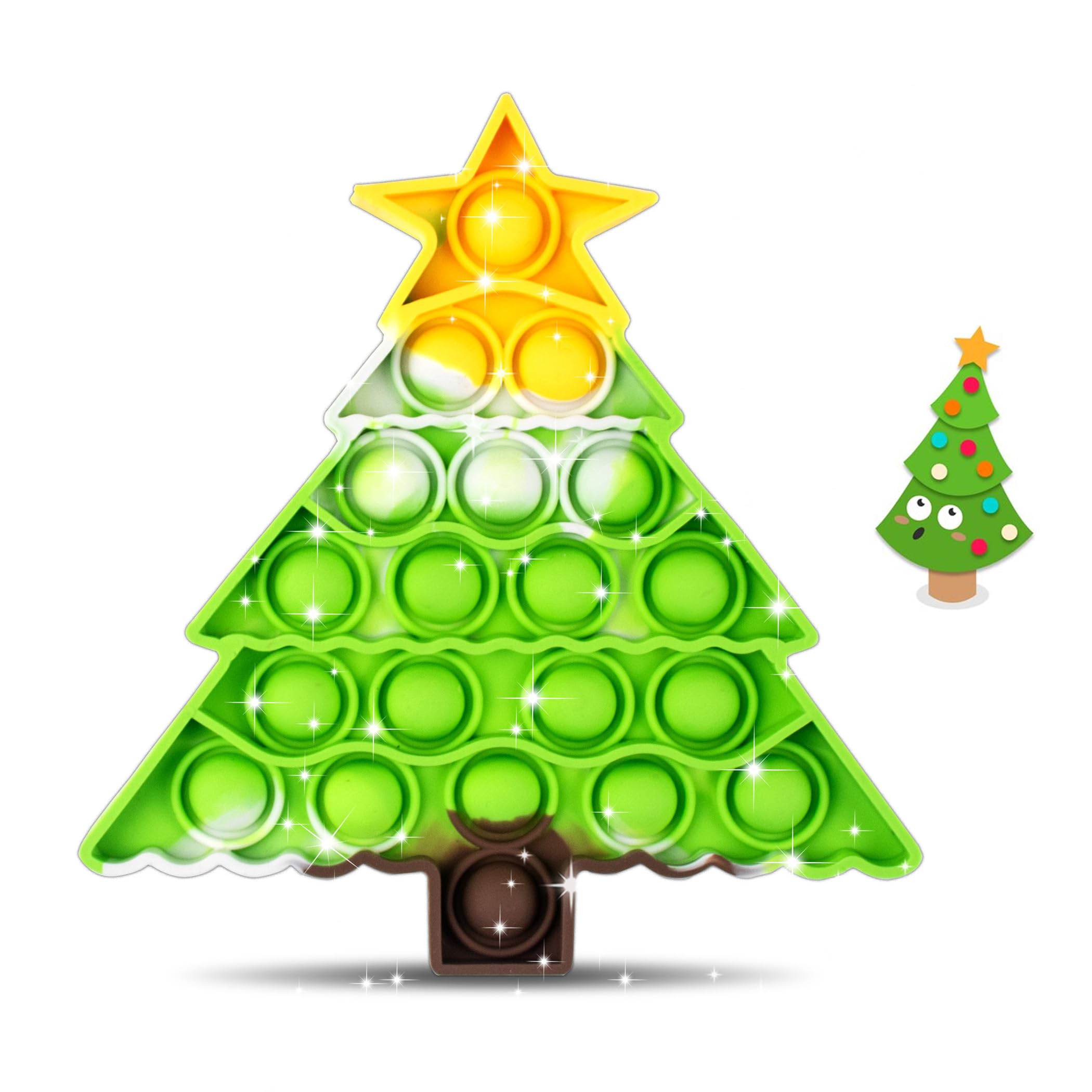Christmas Tree Fidget Toys,Small Christmas Push Bubble Sensory Pop Toy Xmas Gifts for Kids Toddlers Girl Boy Adults Toy for Autism Anxiety Stress Relief Stocking Stuffer Party Favors Decorations