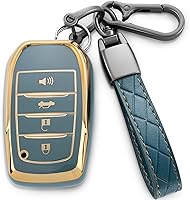 Vista 11 de para llavero Toyota, funda protectora de TPU suave con llavero de cuero para Venza 2019-2024, Grand Highlander, Land Cruiser, RAV4 Prime, Fortuner