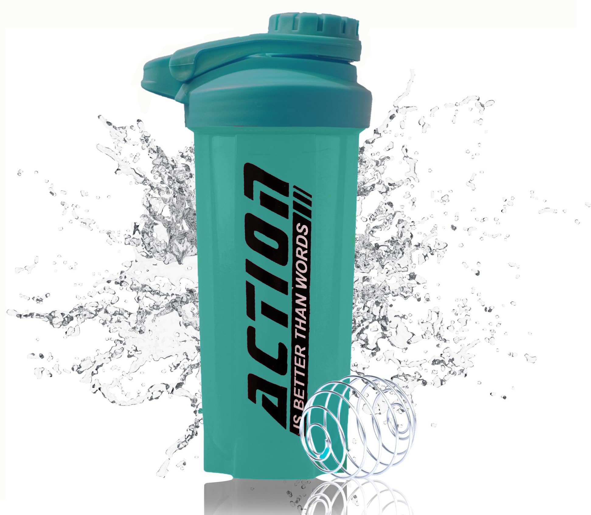 Shaker Bottle Plastic BPA-free Material Leakproof Gym Shaker Bottle Ideal for Protein, Preworkout and BCAAs (700 Milliliters) (Sea Green)-image-26