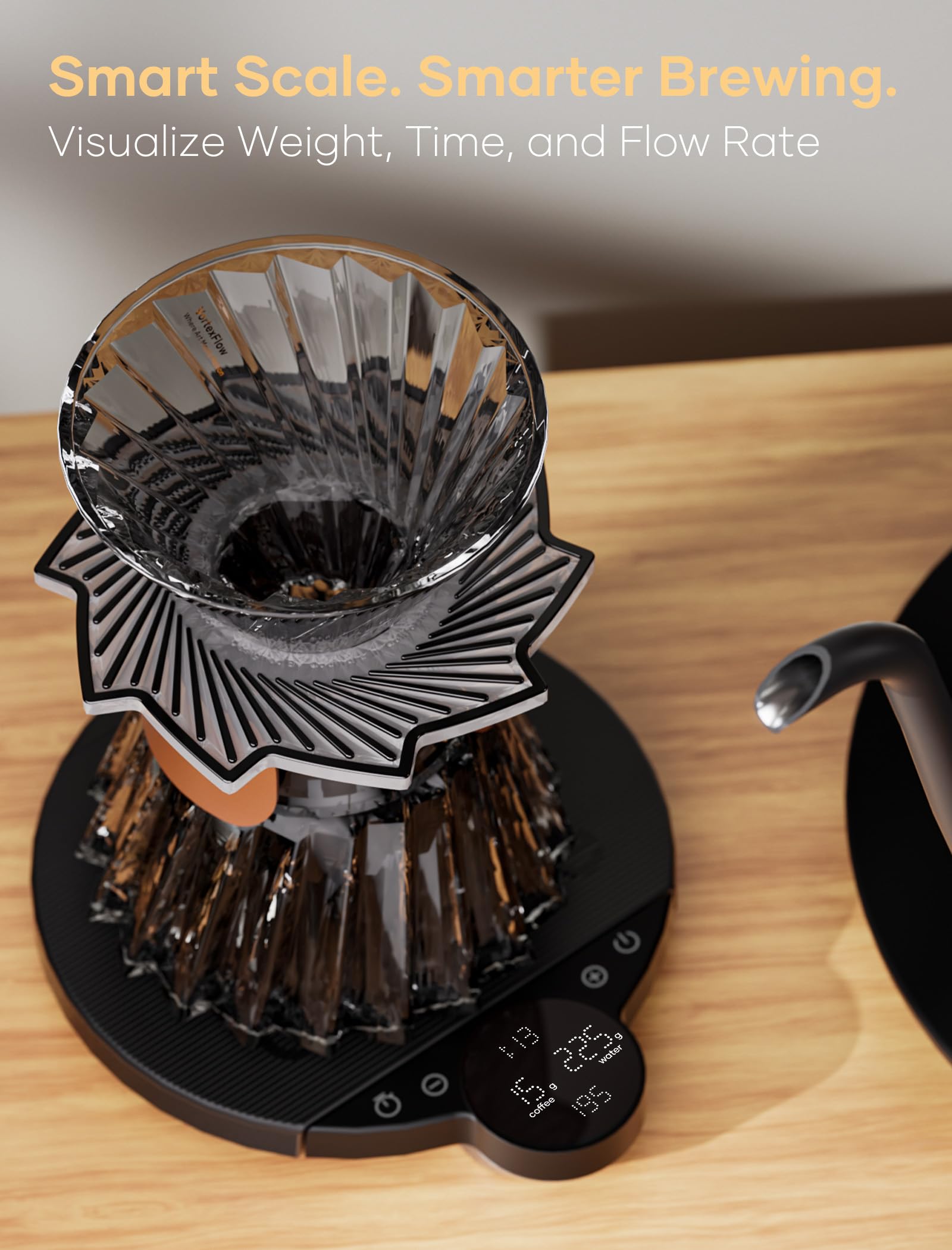 Cocinare Balance Lite - Báscula digital de café, báscula digital de cocina para café y productos pequeños (negro obsidiana)
