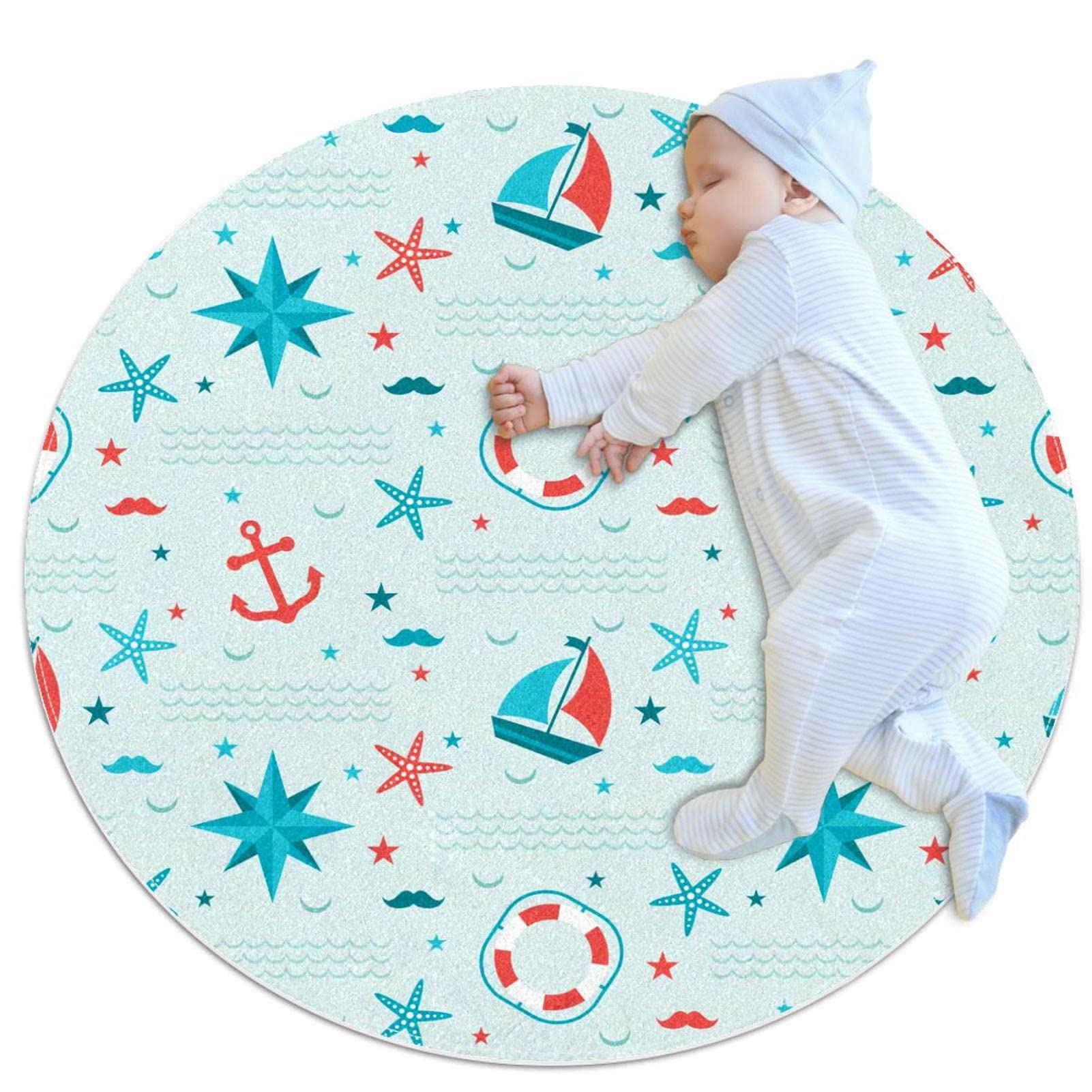 Tapis de salle de bain antidérapant rond 1m pour sécuriser le sol de la douche